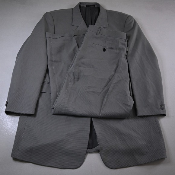 John Raphael 48R 38x32 Gray Houndstooth Mens Jacket Pants Suit